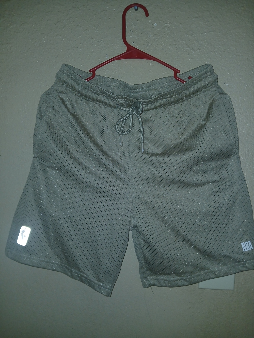 NBA Men's Light Gray Mesh Athletic Shorts